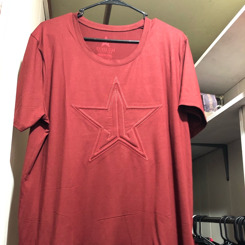 Jeffree star burgundy shirt.